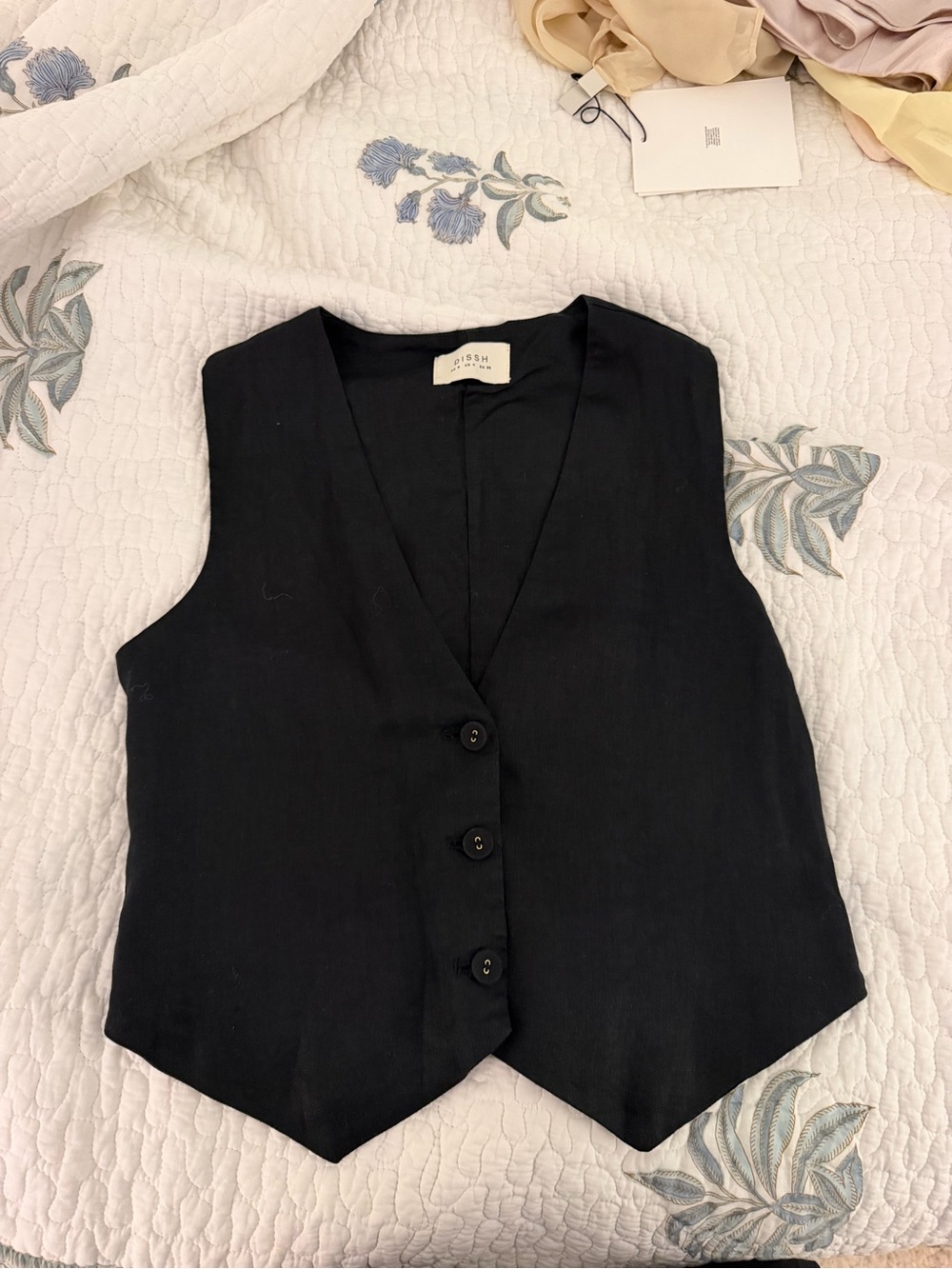 DISSH Black Women’s Button-Front Vest